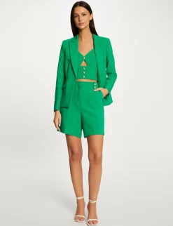 Ensembles Et Tailleurs>Morgan Bermuda City Droit A Pinces Femme | Vert