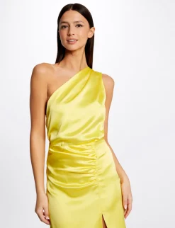 Ensembles Et Tailleurs>Morgan Blouse Asymetrique Satin Femme | Jaune