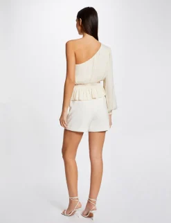 Chemises Et Blouses>Morgan Blouse Asymetrique Smockee Ecru Moyen Femme | Ecru_Moyen