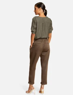 Chemises Et Blouses>Morgan Blouse Manches Courtes Imprimee Vert Kaki Femme | Vert_Kaki