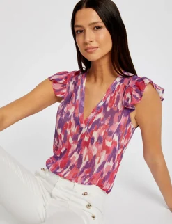 Chemises Et Blouses>Morgan Blouse Manches Courtes Imprime Abstrait Femme | Multico