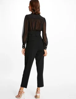 Chemises Et Blouses>Morgan Blouse Manches Longues Avec Plis Femme | Noir