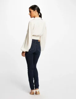 Chemises Et Blouses>Morgan Blouse Manches Longues Bouffantes Ecru Moyen Femme | Ecru_Moyen