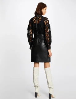 Chemises Et Blouses>Morgan Blouse Manches Longues En Dentelle Femme | Noir
