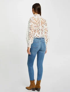 Chemises Et Blouses>Morgan Blouse Manches Longues En Dentelle Femme | Ecru