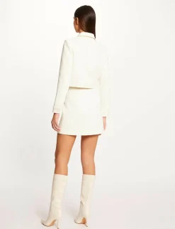 Vestes Et Blousons>Morgan Blouson Court Droit Boutonne Femme | Ecru