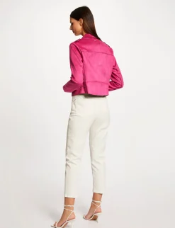 Vestes Et Blousons>Morgan Blouson Droit Aspect Suedine Femme | Framboise
