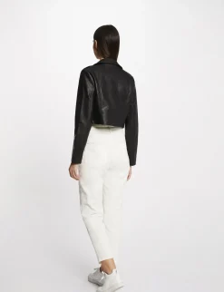 Vestes Et Blousons>Morgan Blouson Droit Zippe Simili Cuir Femme | Noir