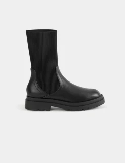 Chaussures>Morgan Bottines Chaussettes Plates Femme | Noir