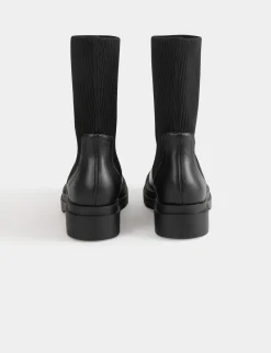 Chaussures>Morgan Bottines Chaussettes Plates Femme | Noir