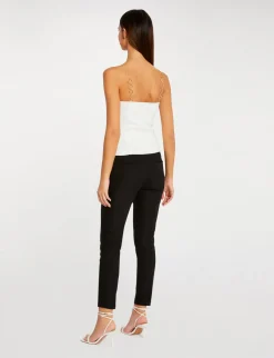 Pulls>Morgan Bustier Avec Bretelles Fantaisie Femme | Ecru
