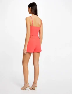 Tops Et T-Shirts>Morgan Bustier Crop Top Ornement Aux Bretelles Femme | Orange
