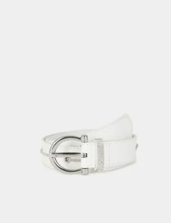 Ceintures>Morgan Ceinture A Oeillets Et Strass Femme | Blanc