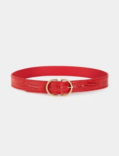 Ceintures>Morgan Ceinture Aspect Croco Femme | Rouge