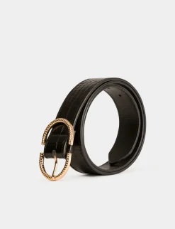Ceintures>Morgan Ceinture Aspect Croco Femme | Noir