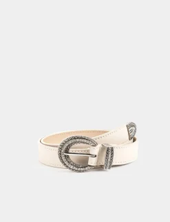 Ceintures>Morgan Ceinture Avec Boucle A Strass Femme | Ivoire
