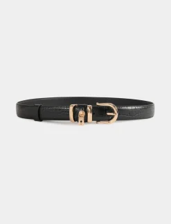 Ceintures>Morgan Ceinture Avec Cadenas Aspect Croco Femme | Noir