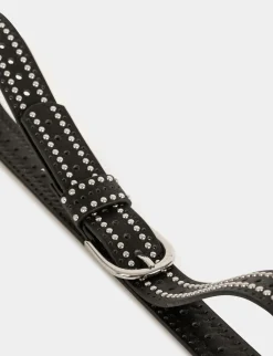 Ceintures>Morgan Ceinture Avec Clous Et Perforations Femme | Noir