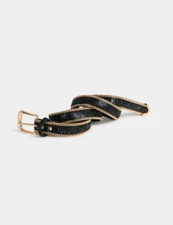 Ceintures>Morgan Ceinture Avec Details Chaines Et Strass Femme | Noir