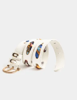 Ceintures>Morgan Ceinture Avec Foulard Et Aspect Croco Femme | Blanc