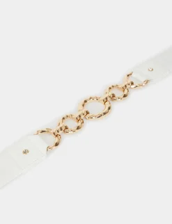 Ceintures>Morgan Ceinture Elastiquee Avec Ornement Femme | Blanc