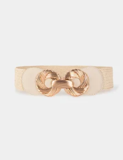 Ceintures>Morgan Ceinture Elastiquee Avec Boucles Femme | Beige