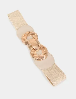 Ceintures>Morgan Ceinture Elastiquee Avec Boucles Femme | Beige