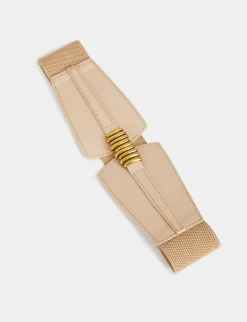 Ceintures>Morgan Ceinture Elastiquee Boucle A Anneaux Femme | Beige