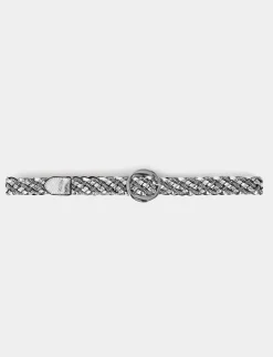Ceintures>Morgan Ceinture Tressee Avec Strass Gris Moyen Femme | Gris_Moyen