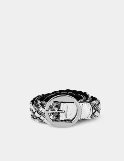 Ceintures>Morgan Ceinture Tressee Avec Strass Gris Moyen Femme | Gris_Moyen