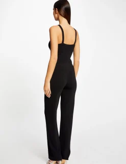Robes>Morgan Combinaison Cintree En Tricot Femme | Noir
