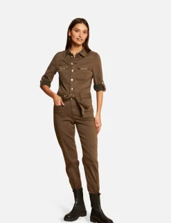 Combinaisons>Morgan Combinaison Droite Ceinturee Vert Kaki Femme | Vert_Kaki