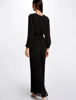 Combinaisons>Morgan Combinaison Jambes Larges Plissee Femme | Noir