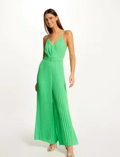 Combinaisons>Morgan Combinaison Large Plissee Avec Dos Nu Femme | Vert