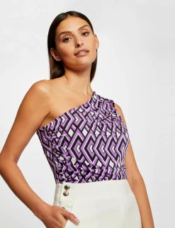 Tops Et T-Shirts>Morgan Debardeur Asymetrique Imprime Femme | Multico