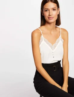 Chemises Et Blouses>Morgan Debardeur Bretelles Fines Avec Boutons Femme | Ecru