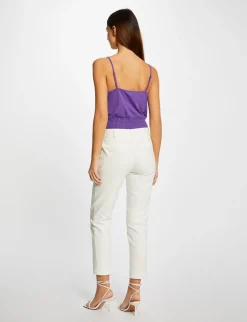 Tops Et T-Shirts>Morgan Debardeur Bretelles Fines Smocke Violet Fonce Femme | Violet_Fonce
