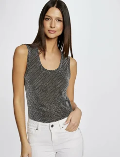 Tops Et T-Shirts>Morgan Debardeur Bretelles Larges Col Rond Femme | Argente