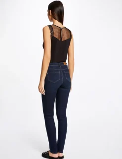 Tops Et T-Shirts>Morgan Debardeur Bretelles Larges A Plumetis Femme | Noir