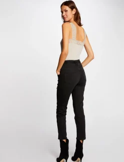 Tops Et T-Shirts>Morgan Debardeur Bretelles Larges Avec Dentelle Femme | Mastic
