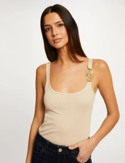 Tops Et T-Shirts>Morgan Debardeur Bretelles Larges A Ornement Femme | Ivoire