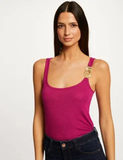 Tops Et T-Shirts>Morgan Debardeur Bretelles Larges A Ornement Femme | Framboise
