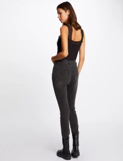 Tops Et T-Shirts>Morgan Debardeur Bretelles Larges Avec Dentelle Femme | Noir