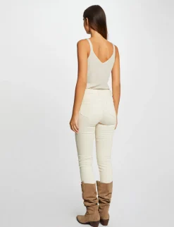 Tops Et T-Shirts>Morgan Debardeur Col En V Fils Metallises Femme | Ivoire
