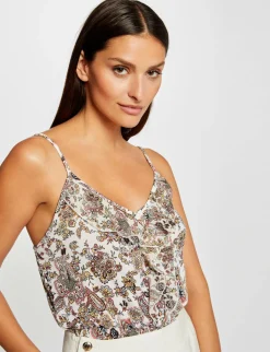 Tops Et T-Shirts>Morgan Debardeur Col En V Imprime Cachemire Femme | Multico