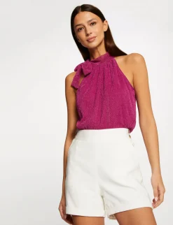 Tops Et T-Shirts>Morgan Debardeur Encolure Americaine Avec Noeud Femme | Rose
