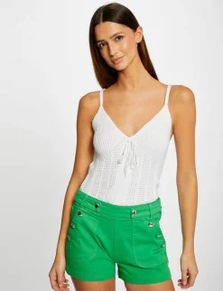 Tops Et T-Shirts>Morgan Debardeur Pull A Bretelles Croisees Femme | Ecru