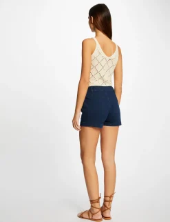 Tops Et T-Shirts>Morgan Debardeur Pull Avec Bretelles Ecru Moyen Femme | Ecru_Moyen