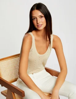 Tops Et T-Shirts>Morgan Debardeur Pull Avec Bretelles Femme | Beige