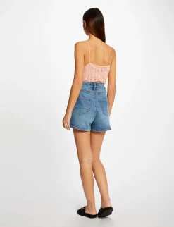 Tops Et T-Shirts>Morgan Debardeur Pull Avec Col En V Rose Moyen Femme | Rose_Moyen